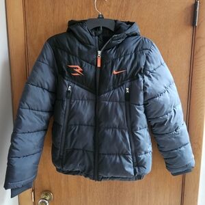 Nike Kids Puffer Jacket in Black and Orange